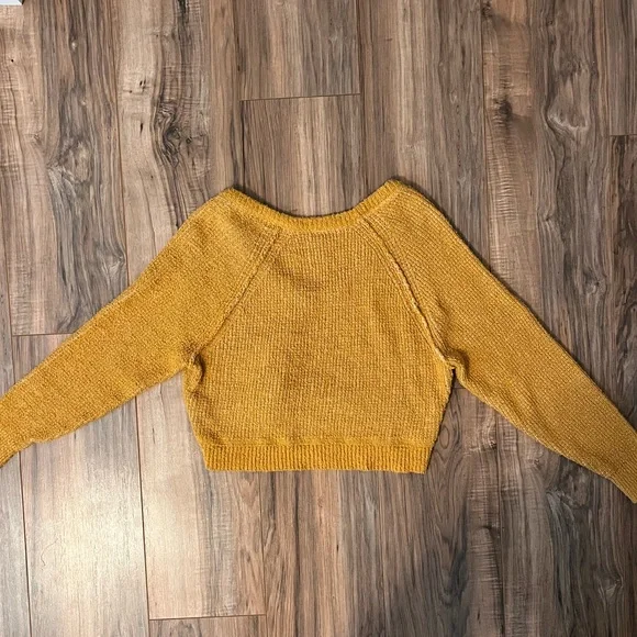 Free People Mustard Cropped Sweater - Picture 4 of 7